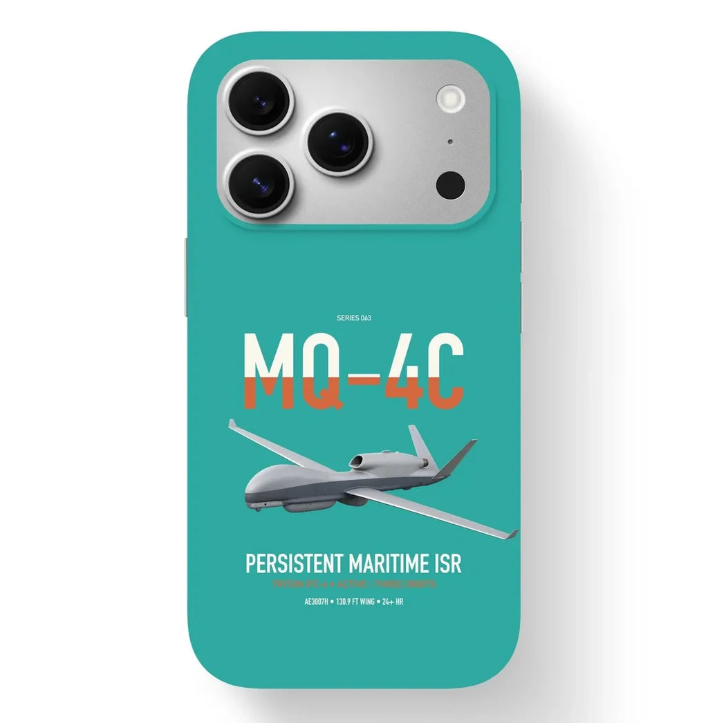 MQ-4C Triton IFC-4 design on turquoise magsafe iphone case, for iPhone 17 Pro