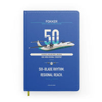 Thumbnail for Fokker 50 design on blue notebook