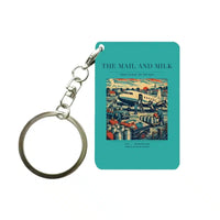 Thumbnail for VINTAGE G4098 - The Mail And Milk - Designed Key Chain design on turquoise