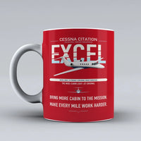 Thumbnail for Cessna Citation Excel design on red ceramic mug, double-side print