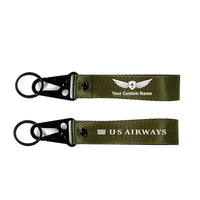 Thumbnail for US Airways Hawk-shaped key chain, Dark Green+ NAME