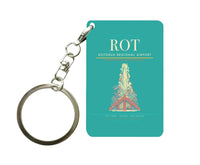 Thumbnail for Rotorua Regional Airport ROT Key Chain design on turquoise key chain