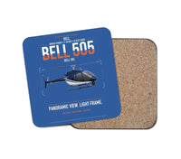 Thumbnail for Bell 505 design on blue 1 piece coaster
