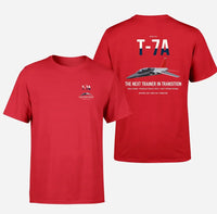 Thumbnail for T-7A Red Hawk design on red double-side t-shirt, double-side print