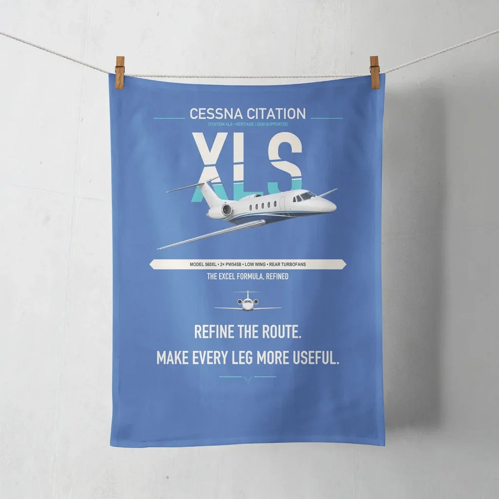 Cessna Citation XLS design on blue towel
