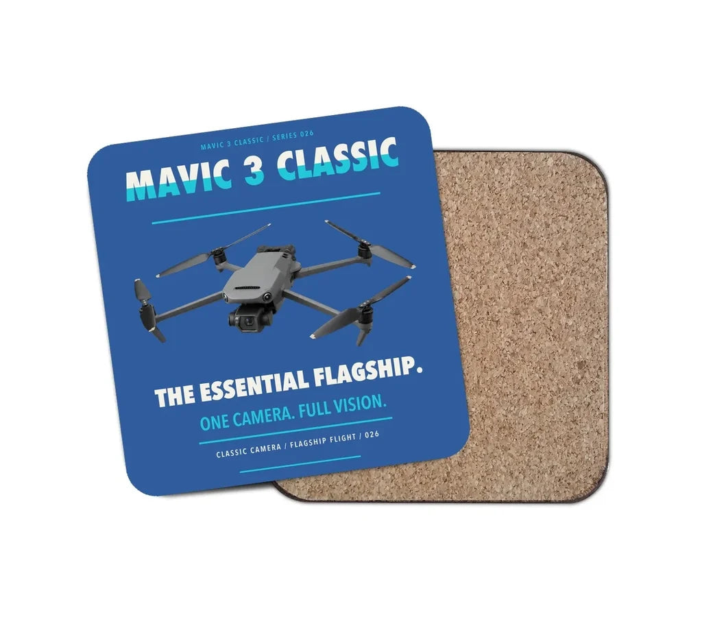 DJI Mavic 3 Classic design on blue 1 piece coaster