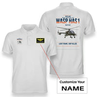 Thumbnail for Westland Wasp HAS1 design on white+name double-side polo t-shirt, double-side print