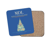 Thumbnail for Mandalay International Airport (MDL) design on blue 1 piece coaster