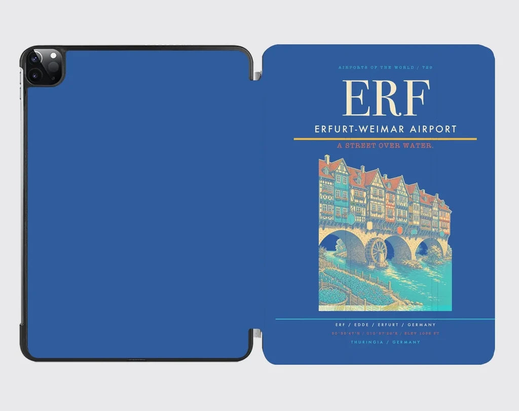 Erfurt-Weimar Airport (ERF) design on blue ipad tablet case