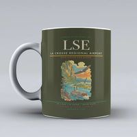 Thumbnail for La Crosse Regional Airport (LSE) airport code design on green army ceramic mug