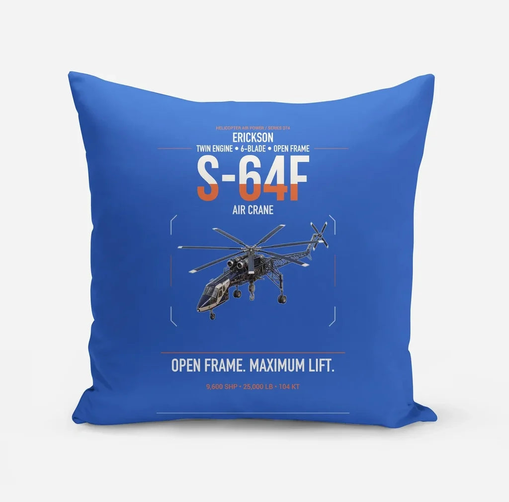 Erickson S-64F Air Crane design on blue pillow