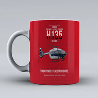 Thumbnail for Airbus H135 design on red ceramic mug, double-side print