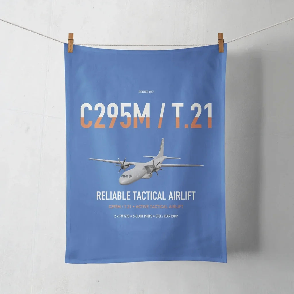 Airbus C295M T.21 design on blue towel