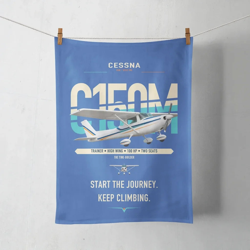 Cessna 150M design on blue towel