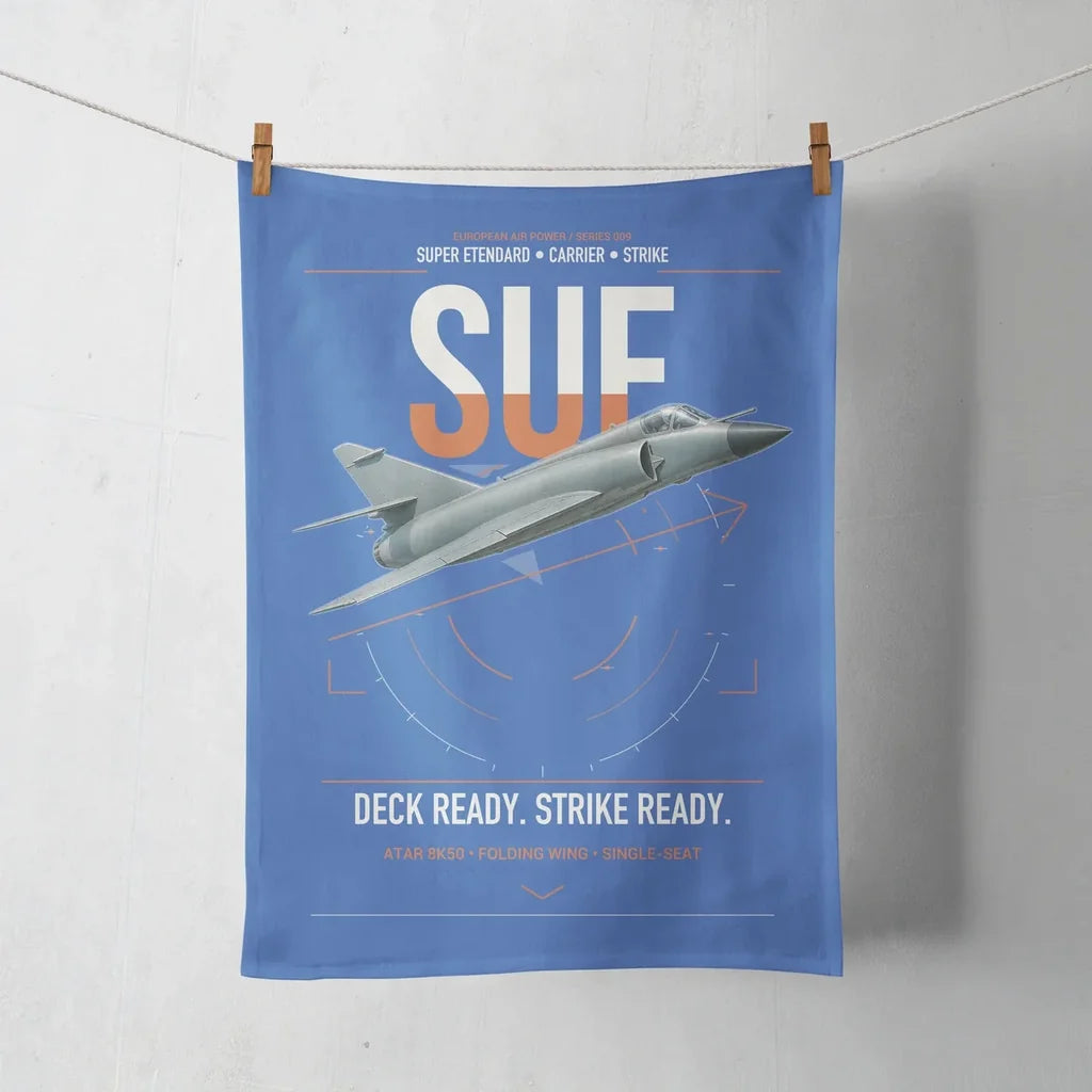 Dassault Super Étendard design on blue towel