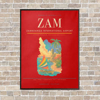 Thumbnail for Zamboanga International Airport ZAM vertical canvas print - framed - red background