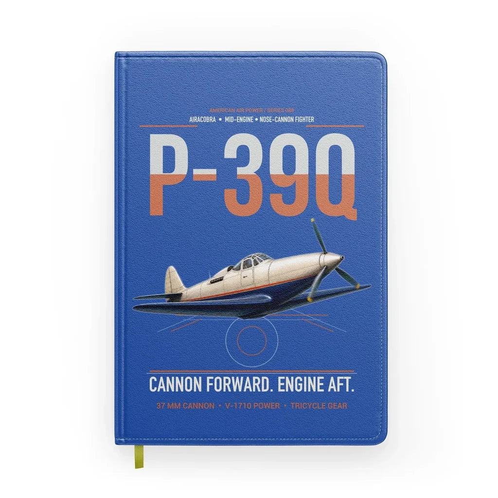 P-39Q Airacobra design on blue notebook