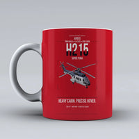 Thumbnail for Airbus H215 design on red ceramic mug, double-side print