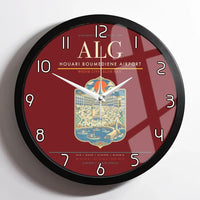 Thumbnail for Houari Boumediene Airport ALG Wall-Clock Framed - Dark Red