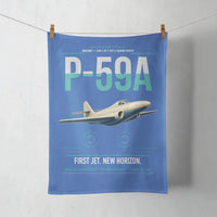 Thumbnail for P-59A Airacomet design on blue towel