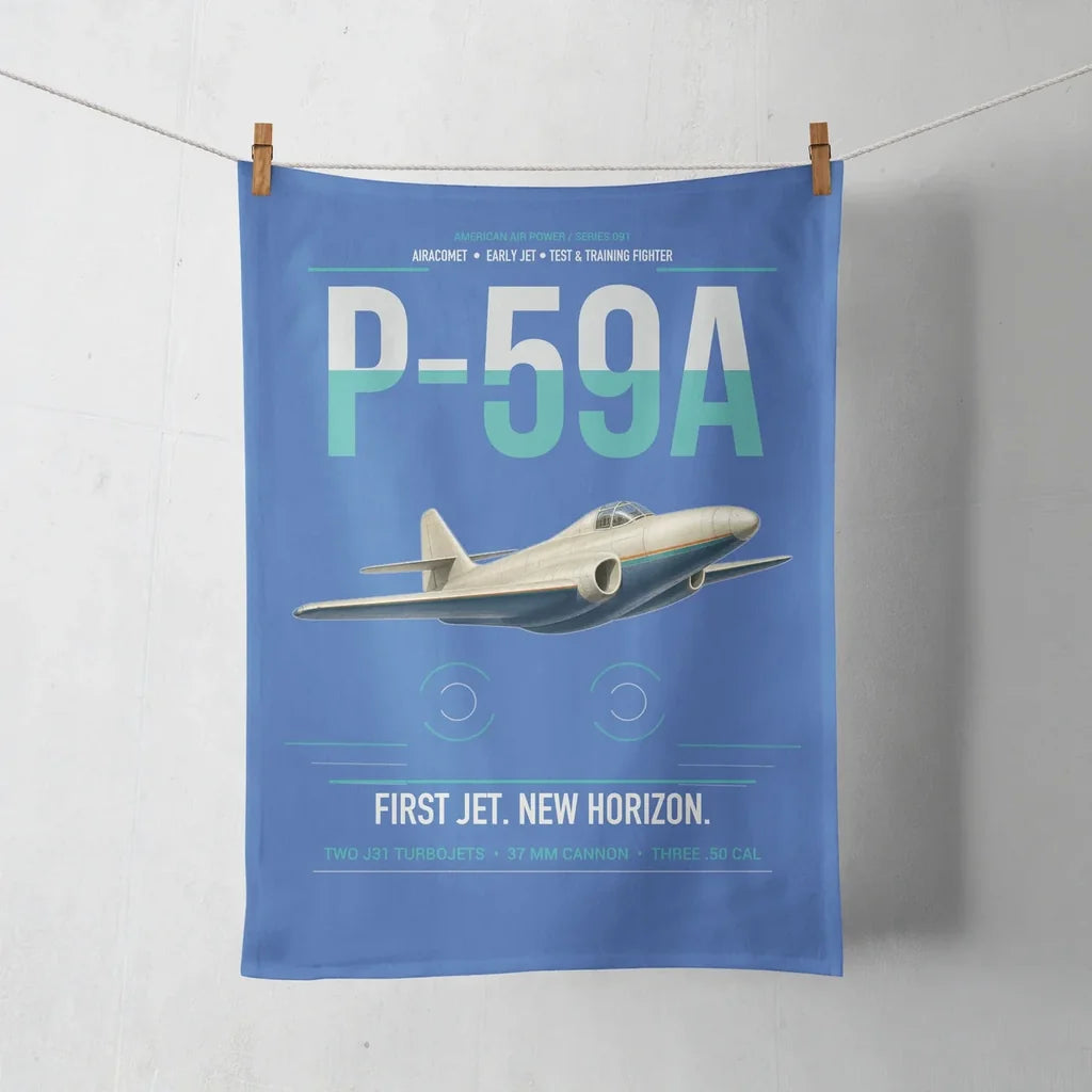P-59A Airacomet design on blue towel