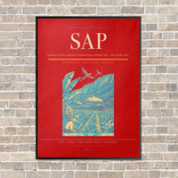 Thumbnail for Ramón Villeda Morales International Airport SAP — San Pedro Sula vertical canvas print - framed - red background