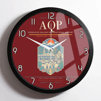 Thumbnail for Rodriguez Ballon International Airport AQP Wall-Clock Framed - Dark Red