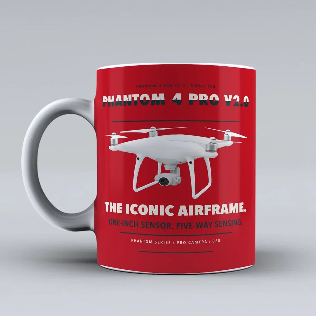 Phantom 4 Pro V2.0 Mug design on red dji