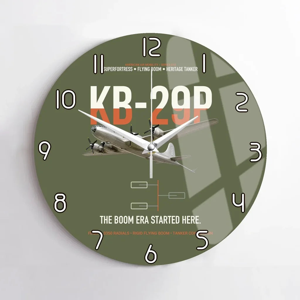 KB-29P SUPERFORTRESS design on green army no frame wall clock