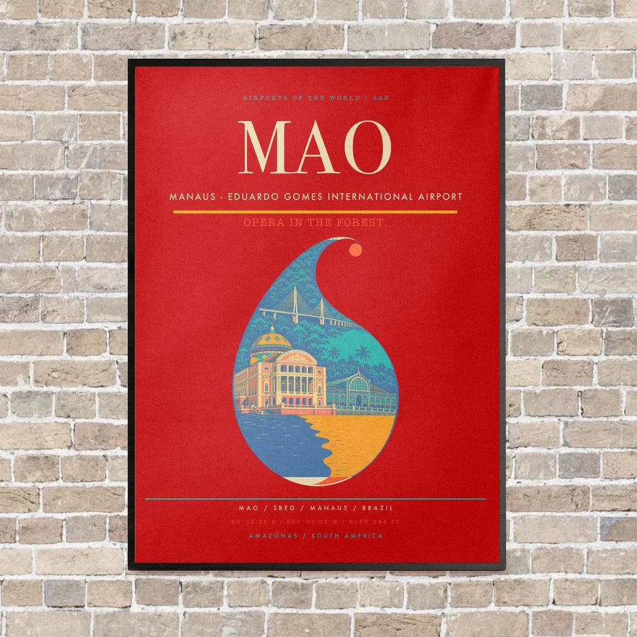 Manaus - Eduardo Gomes International Airport MAO - Canvas Framed - Red