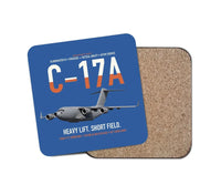 Thumbnail for C-17A Globemaster III design on blue 1 piece coaster