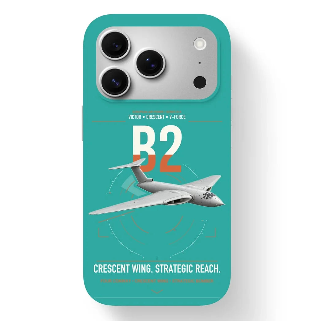 Handley Page Victor B2 design on turquoise magsafe iphone case, for iPhone 17 Pro