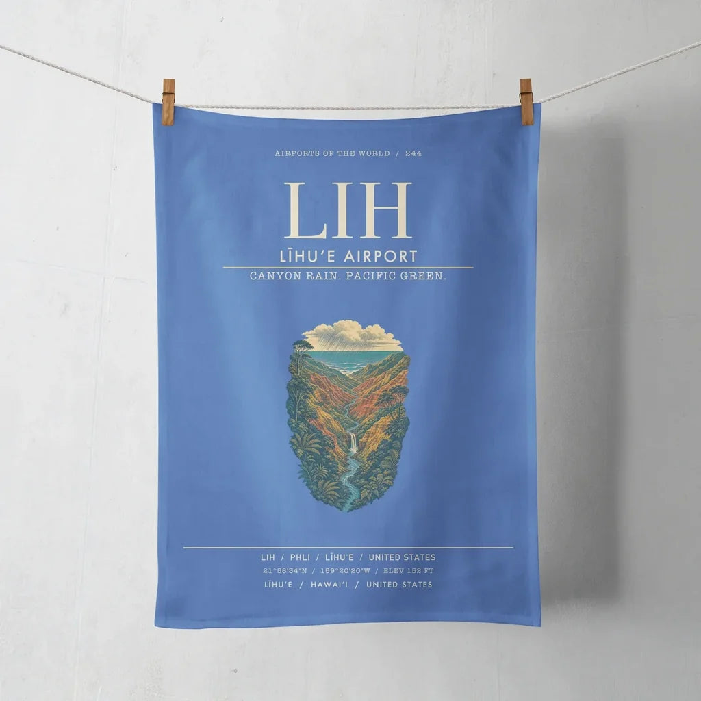 Līhuʻe Airport (LIH) design on blue towel