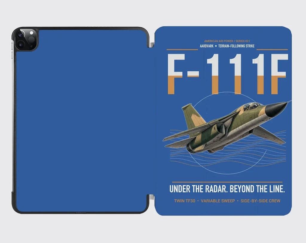 F-111F Aardvark design on blue ipad tablet case