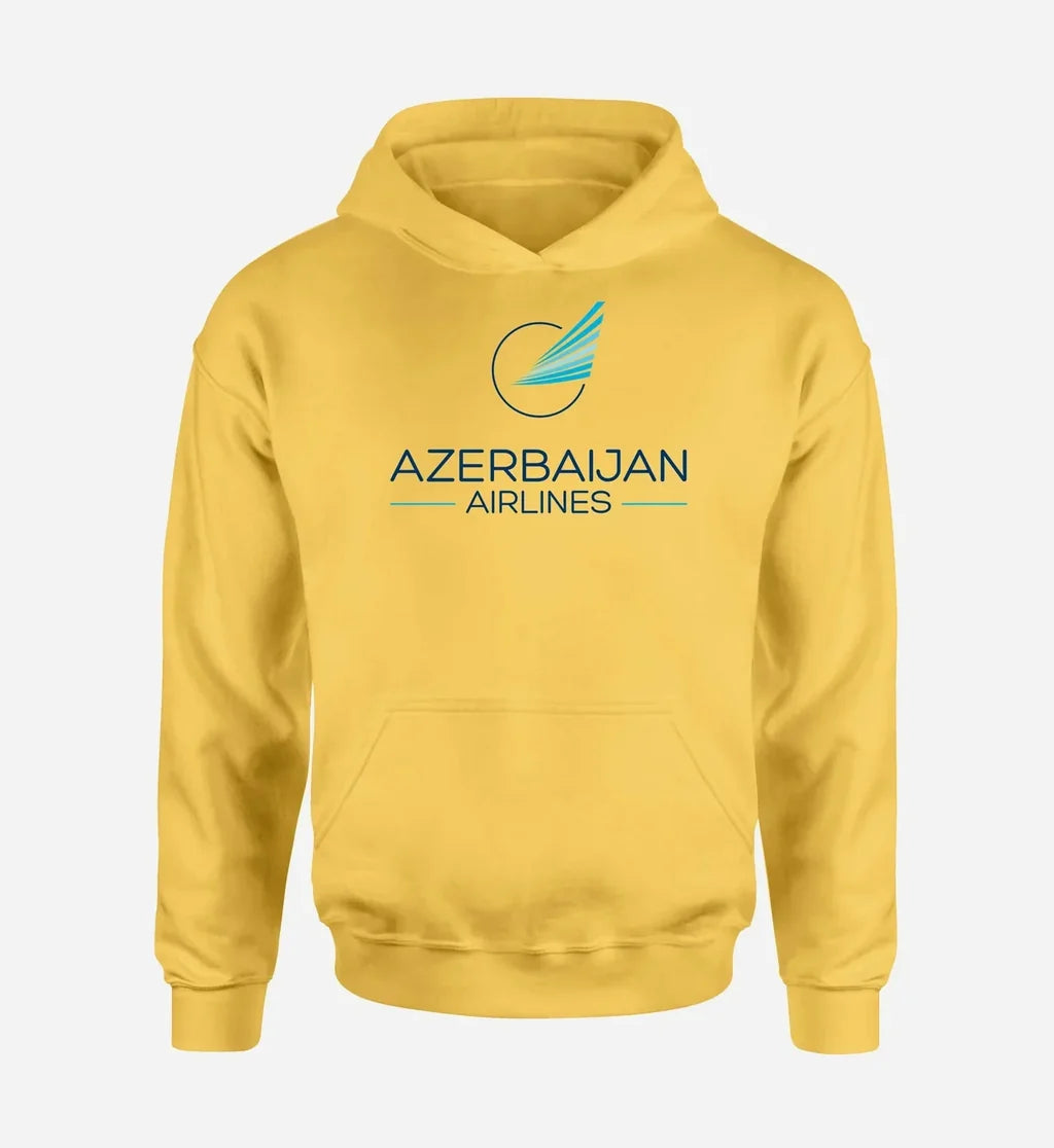 Azerbaijan Airlines logo printed on yellow hoodie