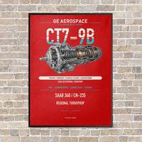 Thumbnail for CT7-9B vertical canvas print - framed - red background