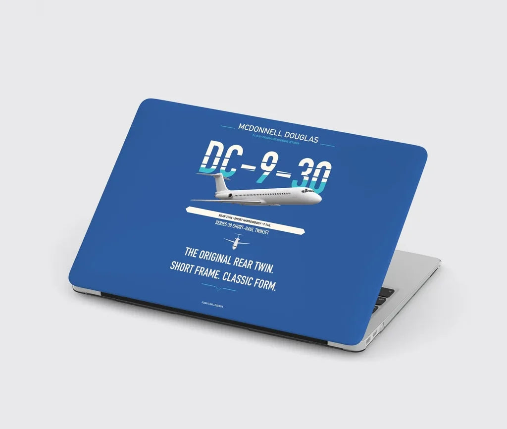 McDonnell Douglas DC-9-30 design on blue MacBook case