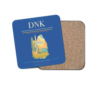 Thumbnail for Dnipropetrovsk International Airport (DNK) design on blue 1 piece coaster