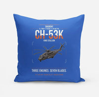 Thumbnail for Sikorsky CH-53K King Stallion design on blue pillow