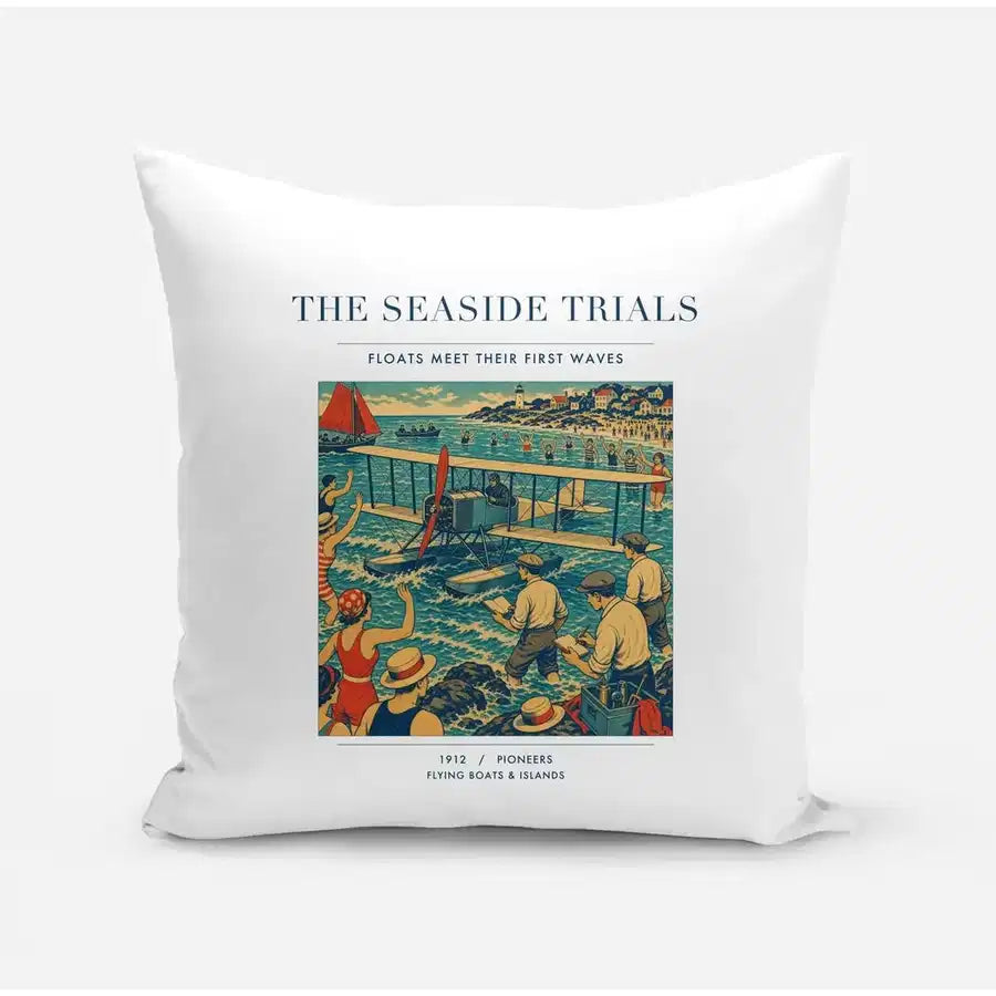 VINTAGE G4328 - The Seaside Trials - Designed Pillows design on white