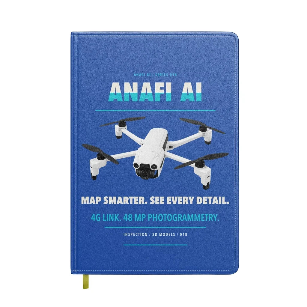 Parrot ANAFI Ai design on blue notebook