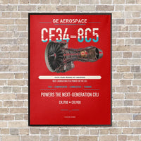 Thumbnail for CF34-8C5 vertical canvas print - framed - red background
