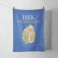 Thumbnail for Kharkiv International Airport (HRK) design on blue towel