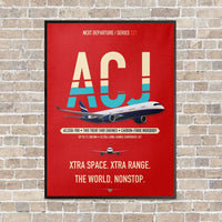 Thumbnail for Airbus ACJ350 / exact ACJ350-900 vertical canvas print - framed - red background