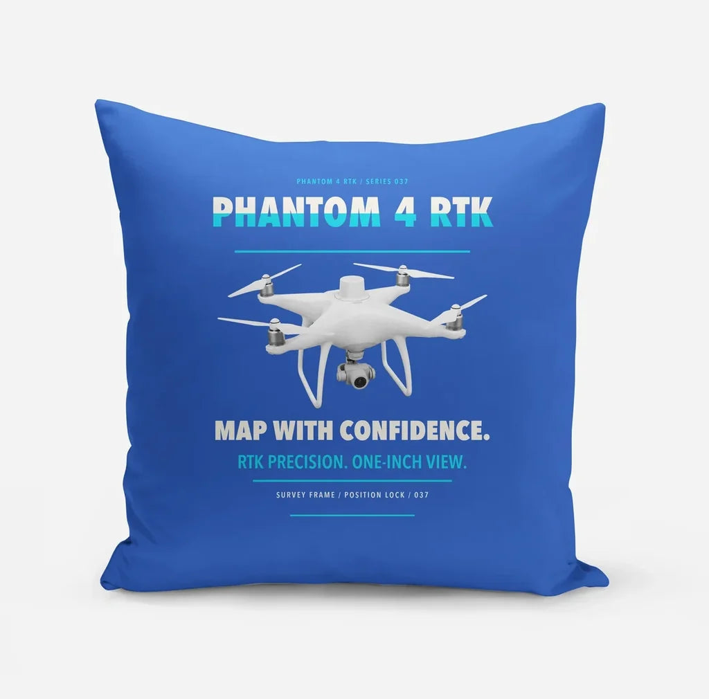 DJI Phantom 4 RTK design on blue pillow