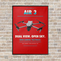 Thumbnail for DJI Air 3 vertical canvas print - framed - red background