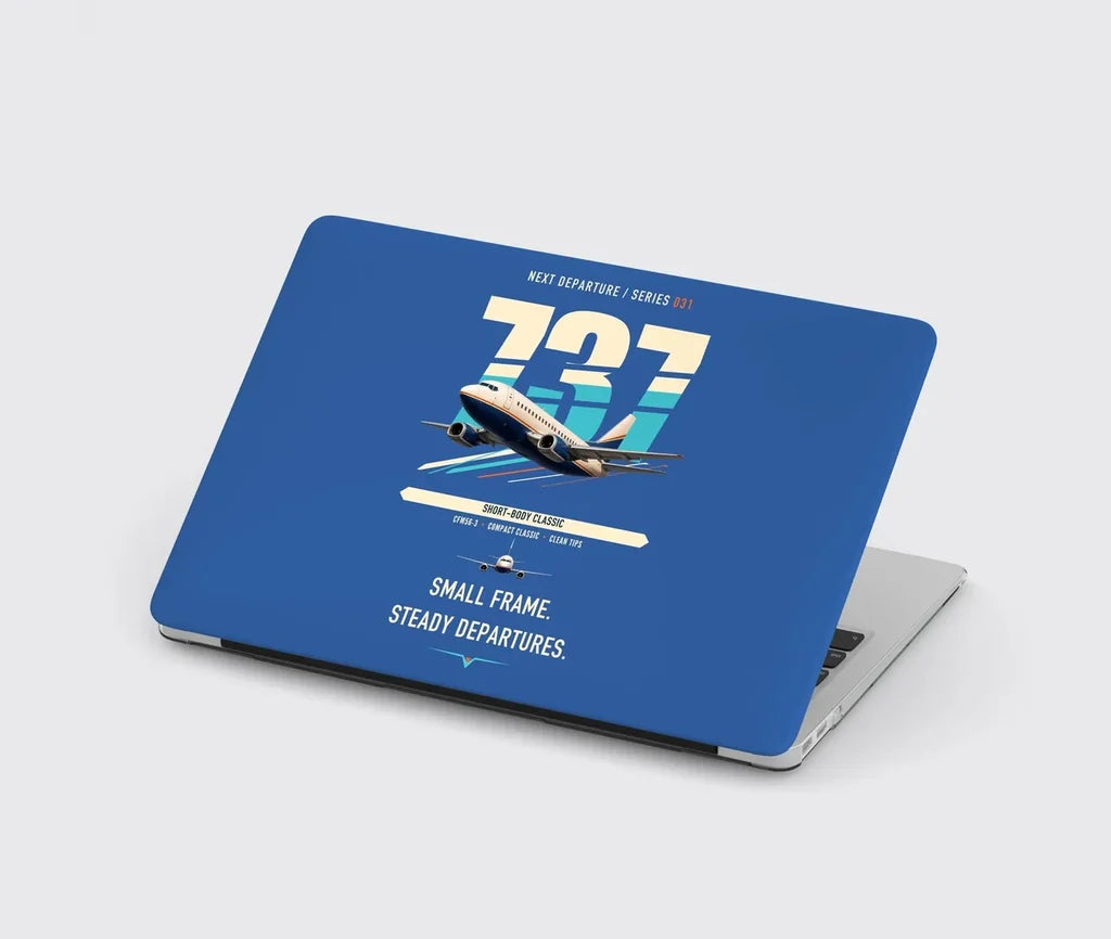 Boeing 737-500 Classic design on blue MacBook case