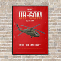Thumbnail for Sikorsky UH-60M Black Hawk vertical canvas print - framed - red background