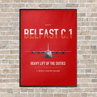 Thumbnail for Short Belfast C.1 vertical canvas print - framed - red background