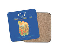 Thumbnail for Shymkent International Airport (CIT) design on blue 1 piece coaster